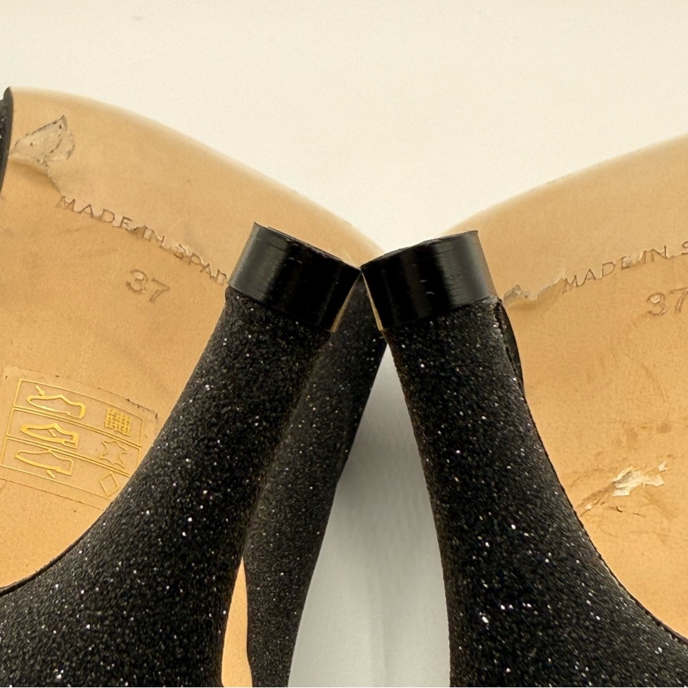 Raphael Sarti Elite Black Sparkle Women's Low Heels Size 37 - Picture 16 of 17